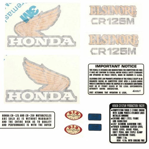 Decal Set - Honda CR125M Elsinore 1974-1975