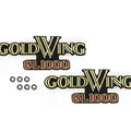 2 Side Cover Badges Emblems - Honda GL1000 Gold Wing Goldwing 1977 1978 1979