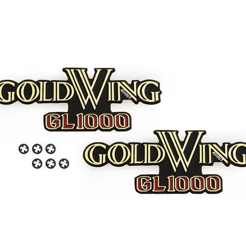 2 Side Cover Badges Emblems - Honda GL1000 Gold Wing Goldwing 1977 1978 1979