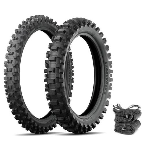 Michelin Starcross 6 Medium Soft Tires Tubes Rim Strips Moto Honda CR125R 95-07