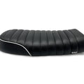 Tracker Universal Brat Seat Black with White Pin Stripe Cafe Vintage Motorcycle