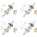 4 Pack Universal Clear Glass Fuel Filters - 1/4" 6mm Gas Petrol Screen