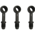 3 Pack Black AN3 Banjo Brake Line Fittings Straight Size #3 Fits 10mm 3/8" bolt
