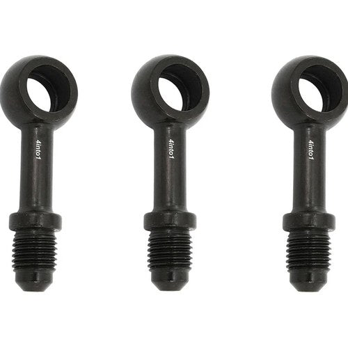 3 Pack Black AN3 Banjo Brake Line Fittings Straight Size #3 Fits 10mm 3/8" bolt