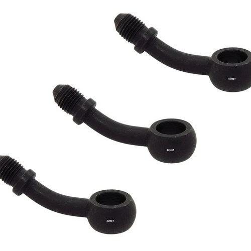 3 Pack 35 Degree Black Banjo Brake Line Fitting Size #3 Fits 10mm or 3/8" bolt