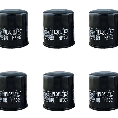 6 Pack Hiflofiltro HF303 OEM Replacement Oil Filters Honda Kawasaki Yamaha