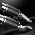 Delkevic 8" Carbon Round Mufflers - Kawasaki Ninja 500 EX500 1987-2009 Exhaust