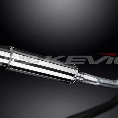 Delkevic 14" Stainless Round Muffler - Kawasaki Concours 14 GTR1400 Exhaust