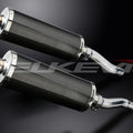 Delkevic 14" Carbon Oval Mufflers - Kawasaki EX500 Ninja 1987-2009 Exhaust