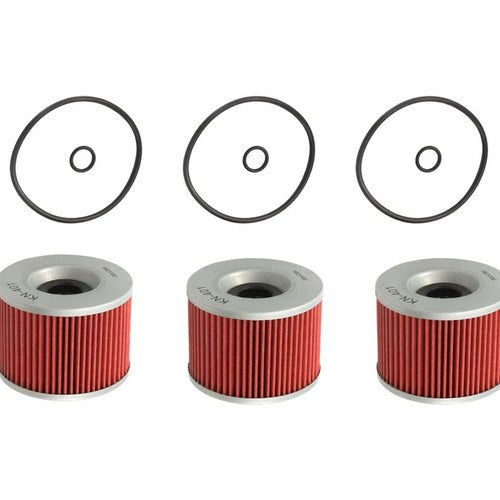 3 Pack K&N Performance Oil Filter Cartridge w/ O-Rings Honda Kawasaki Motorcycle