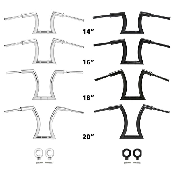 14"16"18" 20" Rise 2" Hanger Handlebar Risers Fit For Harley Sportster Softail
