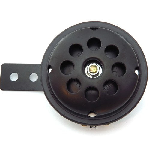 12 Volt 12V Deluxe Compact Motorcycle Horn - Black 100dB - Custom Cafe Racer