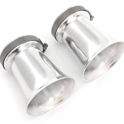 2 Pack Universal Motorcycle Silver Carburetor Air Filter Velocity Stack 50mm ID