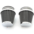 Chrome Motorcycle Air Filter Pod 54mm 2 Pack Honda Kawasaki Yamaha Suzuki