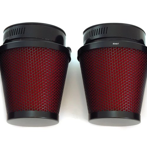 2 Pack Universal Black Red High Flow Air Filter Pod 54mm Motorcycle Scooter ATV