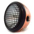 6.5" Side Mount H4 Halogen Motorcycle Headlight w/ Grill - Bronze Black