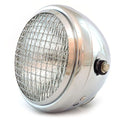6.5" Side Mount H4 Halogen Motorcycle Headlight w/ Grill - Chrome