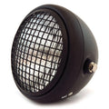 6.5" Side Mount H4 Halogen Motorcycle Headlight w/ Grill - Matte Black