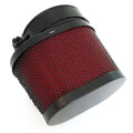 Universal Black Red High Flow Oval Air Filter Pod 50mm Motorcycle Scooter Moped