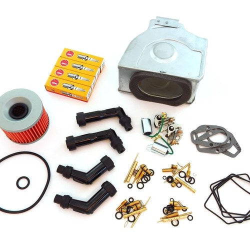 Deluxe Tune Up Kit - Plugs Caps Oil / Air Filter Carb Kits - Honda CB550K 74-76