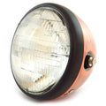 7" Custom Side Mount Motorcycle Headlight - Bronze Matte Black Clear H4 Halogen