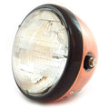 7" Custom Side Mount Motorcycle Headlight - Bronze Gloss Black Clear H4 Halogen