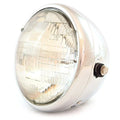 7" Custom Side Mount Motorcycle Headlight H4 Halogen - Chrome - Clear
