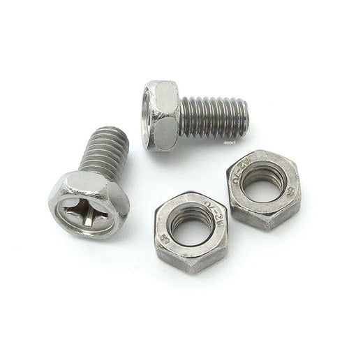 Motorcycle Battery Terminal Bolt Set - M6 x 10mm - Stainless Steel - 5BNBSSF6M