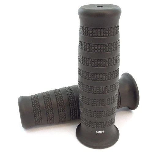 Motorcycle Grips Grey - 7/8" Bars Cafe Bobber Chopper Tracker Gray ATV Retro