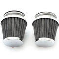 2 Chrome Performance Air Filter Pods - 52mm - CB350 CB360 CB450 CB500T twins