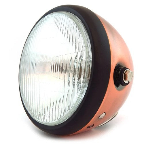 6.5" Bullet Side Mount H4 Halogen Motorcycle Headlight - Bronze Matte Black