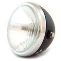 6.5" Bullet Side Mount H4 Halogen Motorcycle Headlight - Matte Black Chrome