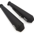 2 Pack 17" Reverse Cone Megaphone Cafe Shorty Muffler Flat Black 1.5" - 1.75" ID