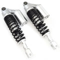 Silver & Black Remote Reservoir Motorcycle Rear Shocks Eye To Clevis 320mm 330mm