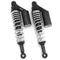 Black & Chrome Remote Reservoir Motorcycle Shocks - Eye To Eye - 340mm - 350mm