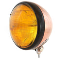 7" Bottom Mount Motorcycle Headlight - Bronze - Gloss Black - Amber - H4 Halogen