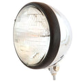 7" Bottom Mount Motorcycle Headlight - Chrome Matte Black Clear - H4 Halogen