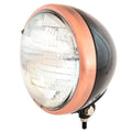 7" Custom Bottom Mount Motorcycle Headlight Gloss Black Bronze Clear H4 Halogen