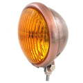 5.75" Custom Bottom Mount Halogen Motorcycle Headlight Spotlight - Bronze Amber