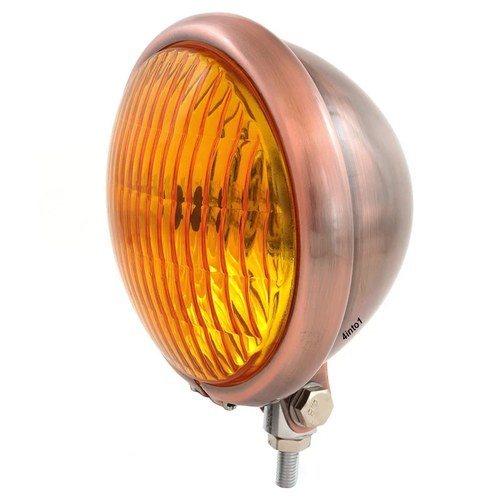 5.75" Custom Bottom Mount Halogen Motorcycle Headlight Spotlight - Bronze Amber