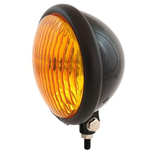 5.75" Bottom Mount Halogen Headlight Spotlight - Gloss Black Matte Black Amber