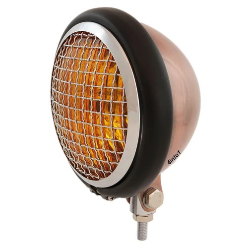 5.75" Bottom Mount Headlight w/ Grill - Bronze Matte Black Chrome Amber