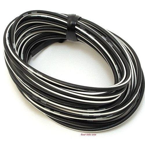 OEM Colored Electrical Wire 18 Gauge - 13' Roll - Black / White Stripe
