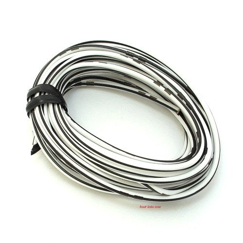OEM Motorcycle Electrical Wire 13' Roll • White / Black Stripe 34954 - 18 Gauge