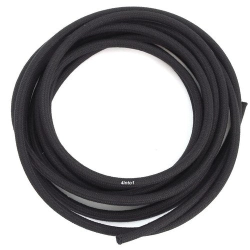Black Motorcycle Cloth Wrapped 3/16" (4.5mm) Fuel / Gas Line - 5' Feet
