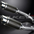 Delkevic 8" Mini Carbon Round Mufflers - Honda VTR1000F Superhawk 1997-2003