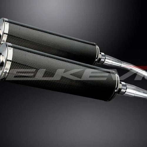 Delkevic 18" Carbon Oval Mufflers - Honda CB900 919 2002-2009 Exhaust