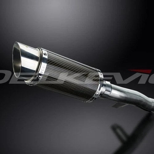 Delkevic 8" Mini Carbon Fiber Round Muffler Slip On - Honda CB1100A 2013-2014