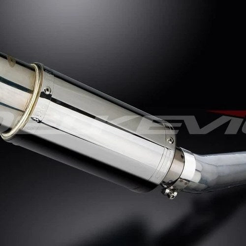 Delkevic 8" Stainless Steel Round Muffler Slip On - Honda CBR600 F3 1995-1998