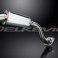 Delkevic 9" High Mount Stainless Oval Muffler Slip On - Honda VFR750 1990-1993